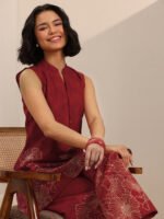 Red Printed Cotton Cord Set - Image 3