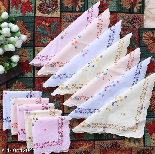 2b4o2_512.webp Texco Leaf Print Cotton Hanky Set of 12 - Image 1