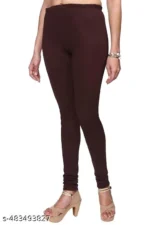 Brown Cotton Churidar Leggings
