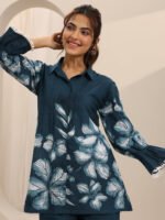 Blue Printed Cotton Cord Set