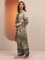 Beige Printed Cotton Blend Cord Set - Image 2