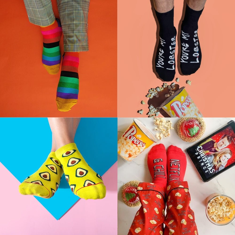7_fc5e5b8f-dfce-45b2-b56a-070bf60b01fd.jpg Happy Vibes Box of 4 Unisex Ankle Socks - Image 1