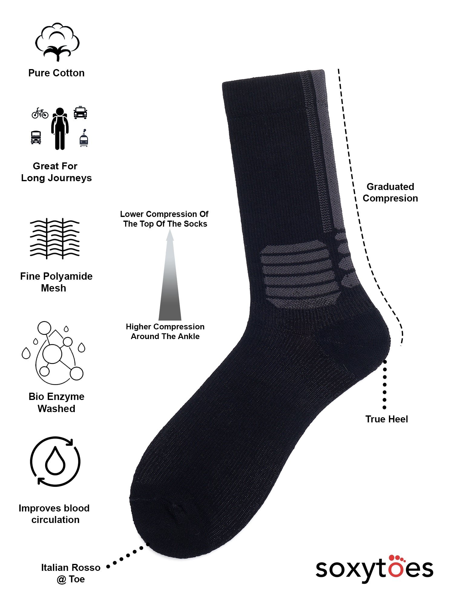 Compression_0a0cb29c-4864-48df-b203-f7e47301e13e.jpg Travel Compression Classic Box of 4 Socks - Image 1