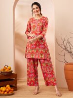 Multi Pure Cotton Ikkat Printed Straight Cord Set - Image 2