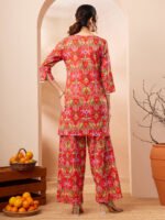 Multi Pure Cotton Ikkat Printed Straight Cord Set - Image 3