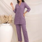 Lavender Dobby Chiffon Solid A-Line Cord Set