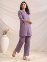 Lavender Dobby Chiffon Solid A-Line Cord Set - Image 2