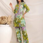 Multicolor Pure Cotton Floral Printed Straight Cord Set