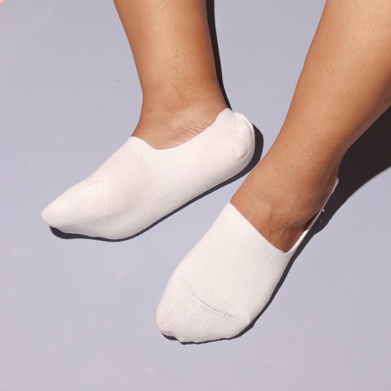 STC021C_1.jpg White Non-Slip No-Show Socks for Women - Image 1