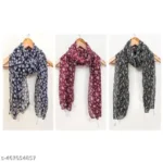 Floral Georgette Stole Pack of 3 - Image 2