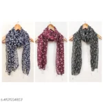 Floral Georgette Stole Pack of 3