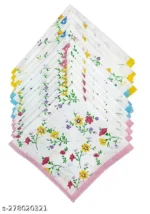 Apna StoreX Floral Cotton Hanky Pack of 12 - Image 2
