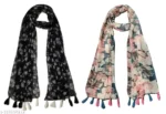 XMSFashion Printed Chiffon Scarf Set of 2