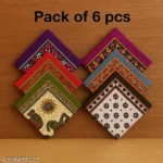 Purple Floral Cotton Hanky Pack of 6