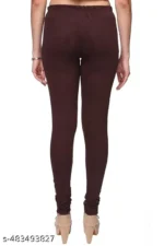 Brown Cotton Churidar Leggings - Image 2